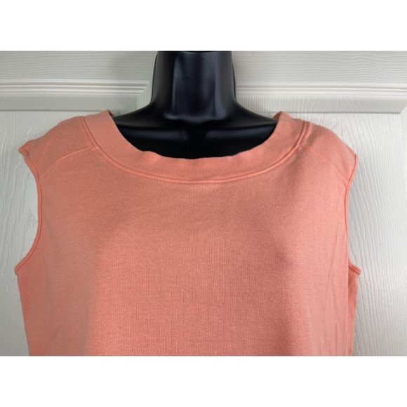 Dressbarn Tank Top Women Size Extra Large XL Sleeveless Solid Orange 100% Cotton - Picture 2 of 8